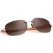 Rimless Bifocal Reading Glasses Sunglasses Readers UV Protection for Men Women Brown 1.5 x