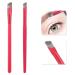 2Pcs Multi-Function Eyebrow Brush, 4D Hair Stroke Brow Stamp Brush, Ultra-thin Eyebrow Brush, Square Angled Eyebrow Hairline Brush for Drawing Hairline, Smoky Makeup, Eye Shadow Primer, Easy to Clean Red