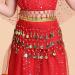 Womens Belly Dance Hip Scarf & Chiffon Towel - Red Coin Belt Costume with Sequins | International Shipping - Buy Online on GoSupps.com