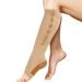 Compression socks with zipper soft nylon washable reusably reusable open toes leg shape socks for women and gentlemen High elastic calf compression stockings (L XL skin color)