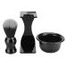 Buy Men's Beard Shaving Tool Set - 3 Pieces Brush Bowl Holder for Perfect Beard Care & Styling - Buy Online on GoSupps.com