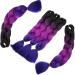 SEGO 5 Packs Crochet Braid Extensions - Kanekalon Hair in 3 Tones (Black Dark Pink Dark Blue) - 24 Length - Buy Online on GoSupps.com