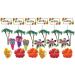 Hello Summer Hibiscus Palm Tree Aloha Fruit Themed Party/Cake Decorations -24pk - Buy Online on GoSupps.com