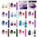 BeautyChen 14 Sheets Nail Stickers Glitter Gradient Color Shine Full Wraps Stickers Nail Art Adhesive Decals Nail Art Tips Stickers Strips Self-Ashesive Nail Art Sets for Women Girls