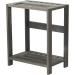 Vintage Gray Solid Wood Billiards Pool Cue Rack Floor Stand with Ball and Chalk Storage - Buy Online on GoSupps.com