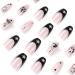 Hkanlre Square Black Rhinestone Press on Nails - 24PCS | Full Cover False Nails for Women and Girls - Buy Online on GoSupps.com