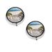 Beach Scenery Printed Mini Round Pill Box Pill Box 3 Compartment Medicine Pill Case Pill Organizer Travel Pillbox Portable Pill Box for Pocket Home Office Use