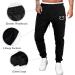 Renaowin Men's Lightweight Slim Fit Sweatpants with Drawstring Waist and Pockets - Black Smiley Pattern | Ideal for Workout, Running, Gym - Size Large - Buy Online on GoSupps.com