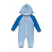 BONVERANO Baby Boys Swimsuit Toddler Bathing Suit Zip-up Full-Zip Hoodie One Piece Swimwear with UPF 50+ Sun Protection 3-4 Years Blue