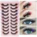 Colored Russian Strip Lashes D Curl | Wispy Faux Mink Eyelashes | Party & Halloween Makeup - Buy Online on GoSupps.com