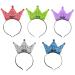 Beaupretty 5Pcs LED Crown Headband Light Up Crowns Tiaras Flashing Princess Headband Halloween Costume Accessories Birthday Party Favors for Kids Adults Random Color