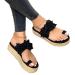 Summer Platform Bunion Splints Sandal Big Toe Hallux Valgus Flip Flops Women Stylish Beach Slippers for Bunion Corrector 8.5 Black