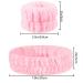 6Pcs Spa Headband and Wristband Set for Women - Microfiber Facial Headband and Wrist Washbands in Pink & White - Buy Online on GoSupps.com