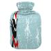 Santa Cat hot water bottle with soft fleece cover 2 litre hot water bag for hot and cold compresses