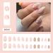 Pink Short Almond Press on Nails with White Heart Design - 24Pcs | Glossy Acrylic Fake Nails for Women and Girls - Buy Online on GoSupps.com
