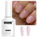 Vishine 16ml Glitter Nude Pink Gel Polish Iridescent Shimmer Jelly Neutral Color Skin Tone Clear Pink Sparkle Pink Natural Soak off UV LED Cured for Home Salon DIY Nail Art E030