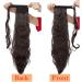 26 Inch Dark Brown Curly Wrap Around Ponytail Hair Extension - Synthetic Magic Yaki Corn Wave Ponytail - Buy Online on GoSupps.com