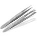 Hair tweezers set - slanted and pointed - made of stainless steel
