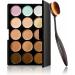ArRord Pro 15 Colors Face Contour Cream Makeup Concealer Palette + Foundation Powder Brush Kit - Buy Online on GoSupps.com