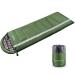 Eackrola Sleeping Bag Lightweight Waterproof Warm & Cool Weather for 3-4 Season Camping Sleeping Bag with Reflective Strip Portable Compression Sack for Hiking Backpacking Traveling Camping Army Green-Flannel