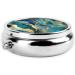 Shop Azurite Teal & Gold Foil Marble Round Pill Box - Lightweight Moisture-Proof Portable for Medications & Fish Oil | International Shipping - Buy Online on GoSupps.com