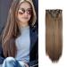 Clip-In Extensions Like Real Hair 6 Pieces 61 cm Hair Extensions with Clips 6 Wefts 16 Clips for Complete Hair Extensions Straight Hair Extensions for Women (4H27)
