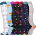 Pnosnesy Compression Socks (7 Pairs) for Men & Women 15-20 mmHg is Best for Athletics Running Flight Travel Support S/M Multicoloured 01 - Buy Online on GoSupps.com