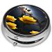 Beautiful Yellow Roses Portable Metal Pill Box - 3-Compartment Mini Organizer for Travel - Hinged Design for Small Pills - Buy Online on GoSupps.com