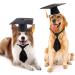 Pet Graduation Caps with Neck Tie Dog Tassel Cap Black Polyester Pet Cap for DIY Dogs Cats Holiday Costume Accessory - Buy Online on GoSupps.com