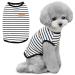 Voarge T-shirt with dog strips summer dog shirts soft cotton puppy clothing pet pet tank top chihuahua basic tea shirt clothing for small medium-sized dog cat clothing (black l) l black