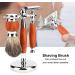 2-in-1 Razor Holder & Shaving Brush Set for Men - Practical Manual Tool Stand in Silver - Buy Online on GoSupps.com