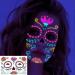 GotGala 4 sheets Day of the Dead Face Temporary Tattoos Glow in Dark Sugar Skull Halloween Makeup Floral Black Skeleton Web Full Mask Stickers for Women Men Dia De Los Halloween Masquerade Party Favor Supplies - Buy Online on GoSupps.com