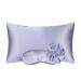 KISMETICS - Vegan Silk Sleep Set Silky Pillowcase with Large Scrunchie and Eye Mask for Hair and Skin Self Care Essential Satin Night Routine Kit (Purple Color)