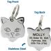 Personalized Stainless Steel Cat Shape Pet ID Tag by GoTags | Custom Engraved Cat ID Tag with 4 Lines of Text | Kitty Face Design - Buy Online on GoSupps.com