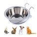Wontee Pet Bowl Stainless Steel Hanging Food Water Bowls Bird Cage Feeder for Birds, Parrots, Small Sized Dogs and Cats