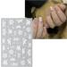 JMEOWIO 6 Sheets 3D Embossed Flower White Nail Art Stickers Decals Self-Adhesive 5D Spring Summer Floral Nail Supplies Nail Art Design Decoration Accessories - Buy Online on GoSupps.com