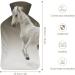 White Horse Hot Water Bottle with Plush Cover Cozy Hand Warmer for Adults & Kids | 26.5x15.3cm | International Shipping - Buy Online on GoSupps.com