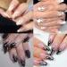 Flame Nail Stickers - 4 Sheets 3D Holographic Fire Decals for Nail Art - White Black Silver Gold Reflections - Vinyl Stencils for Decoration - Buy Online on GoSupps.com