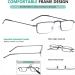 Eyekepper 5 Pack Black Half-Eye Reading Glasses - Thin Stamped Metal Frame +2.5 Power for Stylish Vision - Buy Online on GoSupps.com