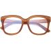 Buy JIM HALO Blue Light Blocking Glasses for Women - Oversized Square Design Metal CP Temples Stylish Brown - Protect Your Eyes While Using Computers - Buy Online on GoSupps.com