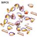 dijiusidy 50 Pieces Glass Crystal Set Eye-catching Personalized Nail Art Rhinestones DIY Handcraft Manicure Accessories for Card Making Pink AB - Buy Online on GoSupps.com