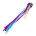 1 Set 10pcs Cheering Ribbon Rain Fairy Wand Bells Ribbon Party Streamers Ribbon Sticks Streamer Party Fairy Sticks Dance Ribbon Stick Dance Ribbon Streamer Polyester Belt Wedding Blue 30.5x62x0.4cm
