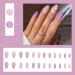 JUSTOTRY Almond False Nails - 24 Short Light Purple Press on Nails with White Flower Designs - Oval Acrylic Fake Nails for Women - Includes Glue - Nail Art - Buy Online on GoSupps.com