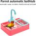 Yoruii Parrot Bath Tub with Faucet | Bird Shower Bath Feeder in Blue | Multifunctional Bird Supplies - Buy Online on GoSupps.com