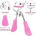 Lash Curler No Pinching or Pulling Long Lasting Eyelash Curler Fit All Eye Shapes Professional Makeup Tool for Eyelashes with 10 Pieces Silicone Refill Pads (Pink) - Buy Online on GoSupps.com