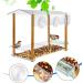 Large Bird Feeder with Suction Cups, Seed Tray, Separate Drinking-Water Sink & Wood Pillar Support - Outdoor Weatherproof Yellow Bird House with Shield Roof & Drain Hole - Buy Online on GoSupps.com