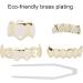 Plated Hip Hop Teeth Costume Hip Hop Teeth Compact Portable Hollow Exquisite Firm Brass for Dancing Party for Concert Gathering(gold) - Buy Online on GoSupps.com