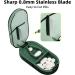 2PCS Pill Cutter & Portable Pill Splitter - 2-in-1 Pill Case with Stainless Steel Blade for Vitamins & Tablets - Cut Pills in 1/2 1/4 | Transparent Green & Brown - Buy Online on GoSupps.com