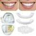 Brigt cattle 2 couples false teeth fake teeth white dentures teeth upper and lower teeth veneers snap on veneers teeth.