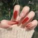 Handcess Christmas False Nails Long Red Snowflake Press On Nails - 24Pcs - Buy Online on GoSupps.com